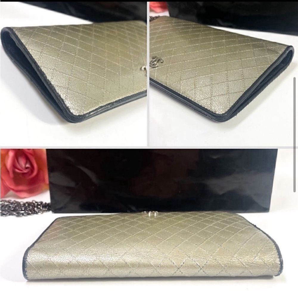 AUTHENTIC CHANEL BIFOLD DIAMOND STITCH WALLET GOLD - Picture 5 of 14